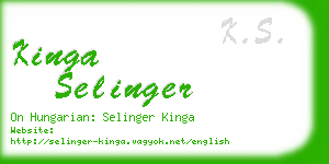 kinga selinger business card
